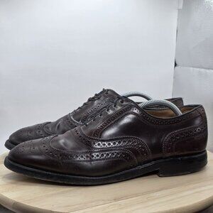 Mens Size 10 E - Allen Edmonds McAllister Dark Chili Wingtip Leather Dress Shoes